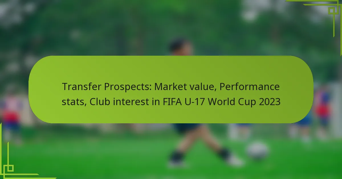 Transfer Prospects: Market value, Performance stats, Club interest in FIFA U-17 World Cup 2023