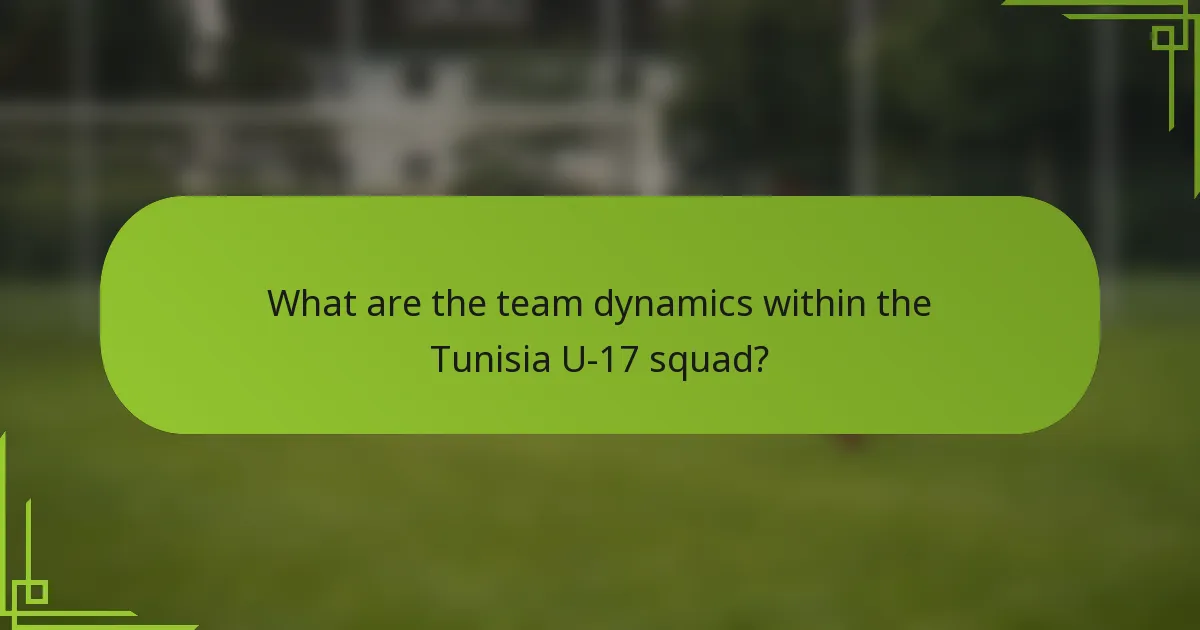 What are the team dynamics within the Tunisia U-17 squad?