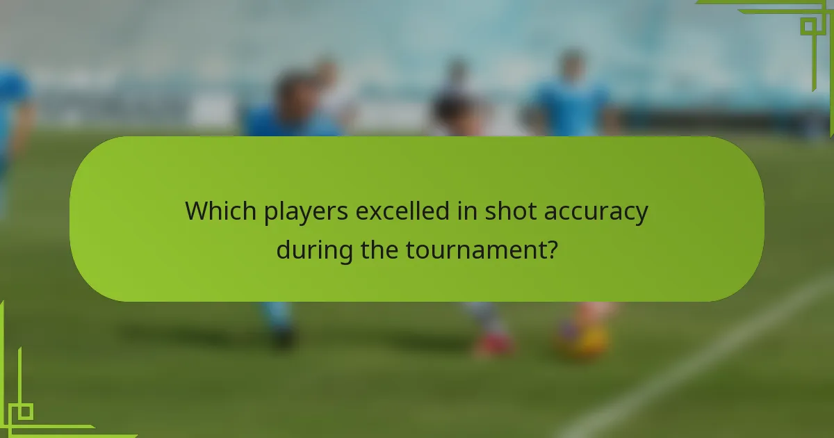 Which players excelled in shot accuracy during the tournament?