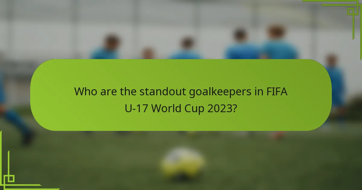 Who are the standout goalkeepers in FIFA U-17 World Cup 2023?